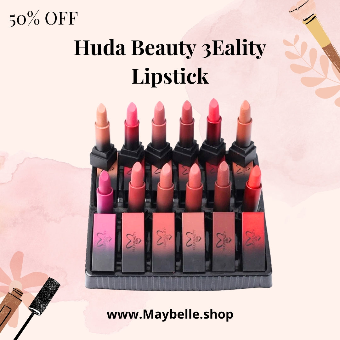 Huda Beauty 3Eality Collection – Ultra-Matte Lipsticks for All-Day Glam