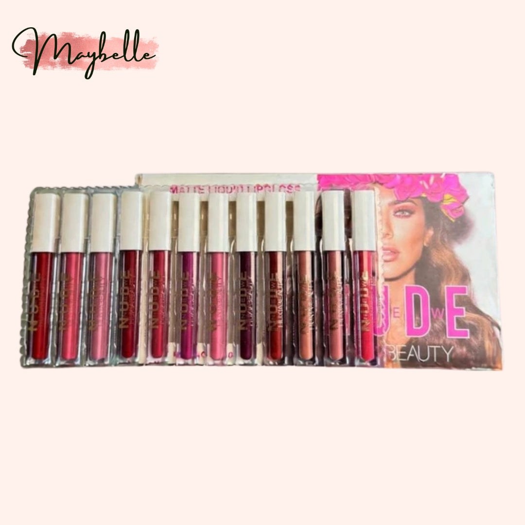 Nude Lip Gloss Collection – Pack of 12 Glossy, Versatile Shades