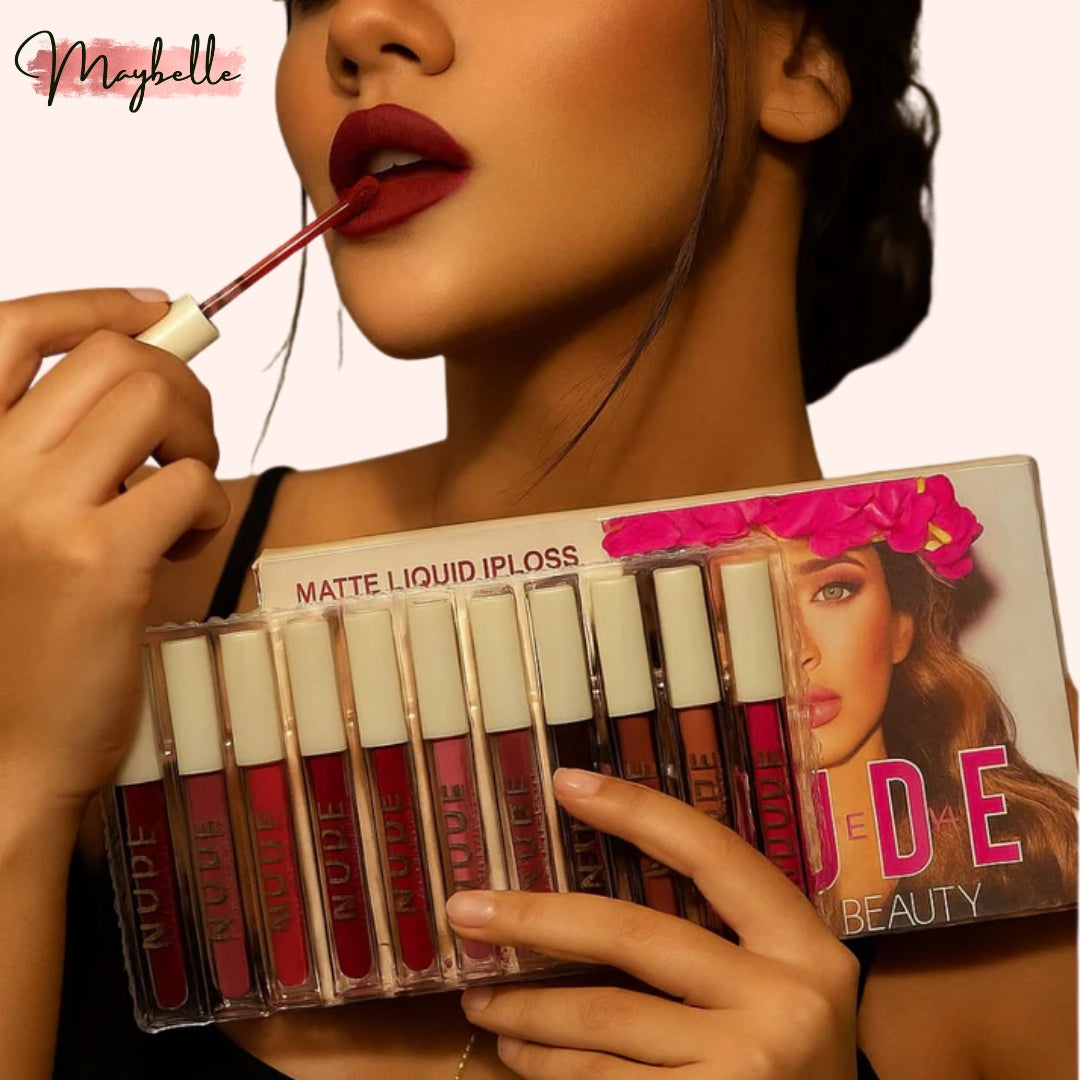 Nude Lip Gloss Collection – Pack of 12 Glossy, Versatile Shades