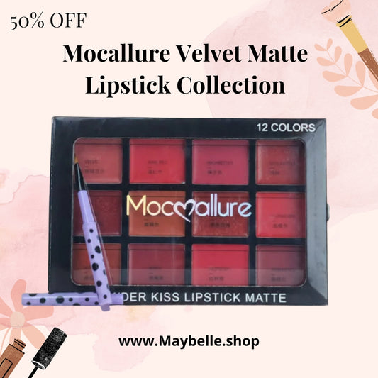 Mocallure Velvet Matte Lipstick Collection – With 2 Complimentary Lip Brushes